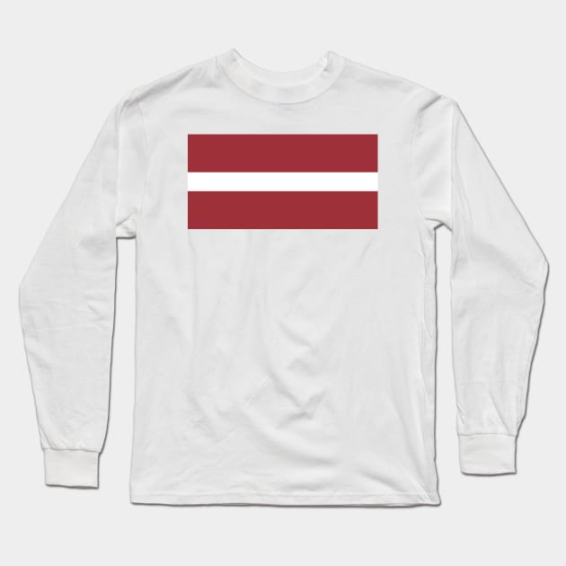 Flag of Latvia Long Sleeve T-Shirt by COUNTRY FLAGS